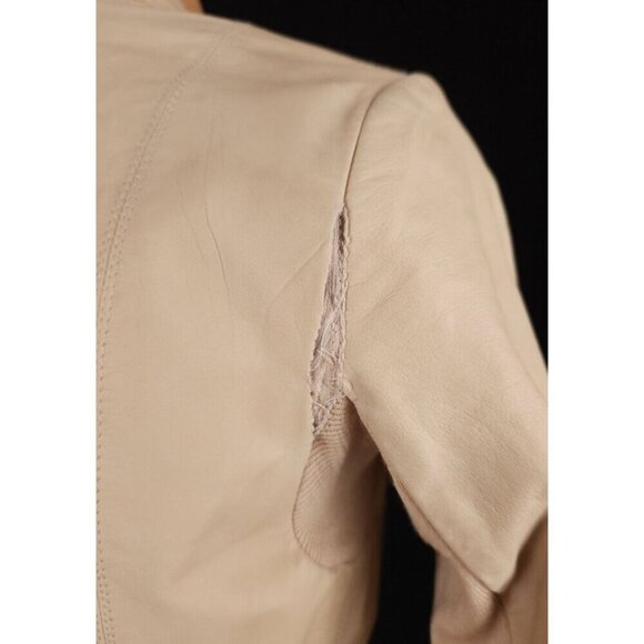 Rick Owens Calf Leather Blazer Jacket Size 40 US 6 Slim Womens Beige $2160 - Picture 8 of 12